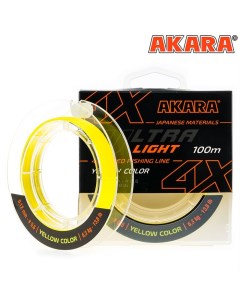 Шнур для рыбалки Ultra Light x4 0 12 мм 100 метров до 6 3 кг Akara