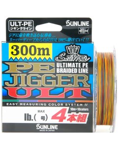 Шнур PE Jigger ULT 4braid 300м 1 7 0 218мм 30lb 13 0кг Sunline