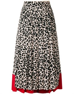 N?21 плиссированная юбка с леопардовым принтом 40 нейтральные цвета No21