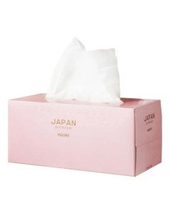Салфетки бумажные в розовой коробке с цветами 2 слоя 220 шт Mioki
