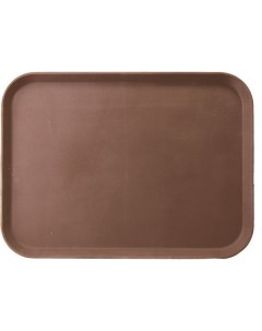 Поднос прорезиненный прямоугольный пластик L 45 5 B 35 5см коричневый Prohotel