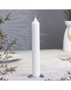 Свеча цилиндр с гранями 25х3 5 см пальмовый воск белая 10 ч Nobrand