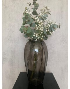 Большая ваза для цветов Фьюжен 31 см темное стекло 1 шт Aras flowers