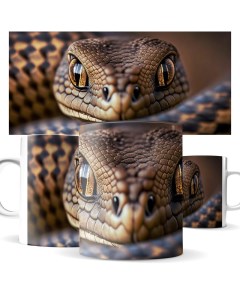 Кружка с принтом керамика змея крупный план Кич