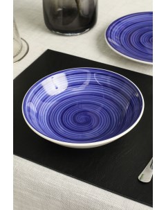 Тарелка суповая 22 см синий керамика 7269610 Coincasa