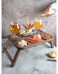 Пивной столик поднос деревянный Венге Magic&wood