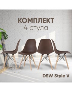 Стул для кухни DSW Style V коричневый комплект 4 стула Stool group