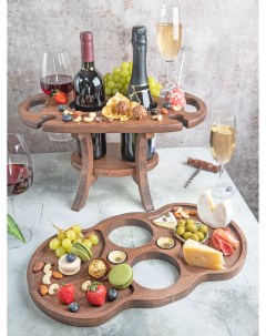 Винный столик деревянный Амур на 2 бутылки Венге Magic&wood