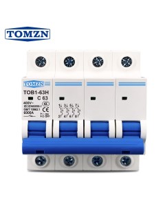 Автоматический выключатель TOB1 4P 40А 6кА тип C Tomzn