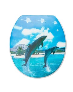 Сиденье для унитаза Дельфин синий Delphinium
