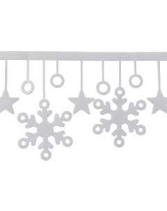 Гирлянда растяжка Бордюр снежинки и звездочки 474012 200 см белый Kaemingk