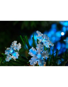 Световая гирлянда новогодняя Снежинка Э041003 7 м голубой Морозко
