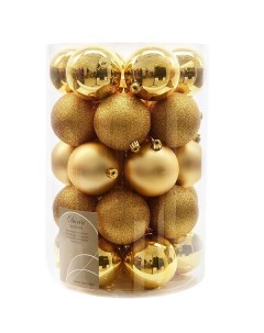 Набор шаров на ель Золотая коллекция 23304 8 см 34 шт Kaemingk