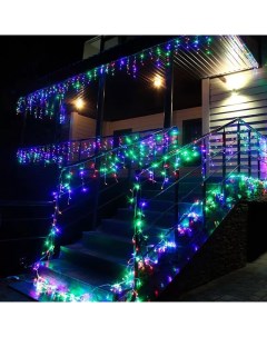 Гирлянда Новогодняя уличная светодиодная Бахрома НГБ6с на дом 6х0 6 м разноцветный Nobrand
