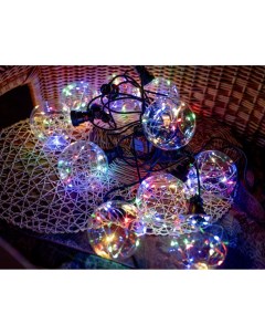 Световая гирлянда новогодняя Светлячки в шариках 490183 3 м разноцветный RGB Kaemingk
