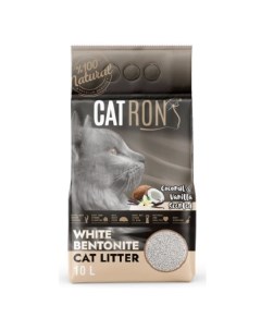 Наполнитель для кошачьих туалетов комкующийся бентонитовый кокос и ваниль 10 л Catron