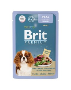 Влажный корм для собак PREMIUM DOG MINI VEAL GREEN PEAS телятина горошек 14шт по 85г Brit*