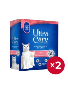 Комкующийся наполнитель Fine для котят и мелких кошек глиняный 2 х 7 кг 16 л Ultra care