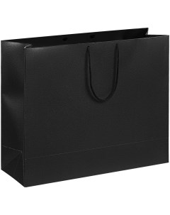 Пакет подарочный бумажный Блеск большой черный 43х35х15 см Nobrand