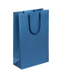 Пакет подарочный бумажный Блеск средний синий 23х35х10 см Nobrand