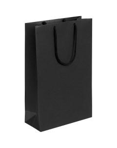 Пакет подарочный бумажный Блеск средний черный 23х35х10 см Nobrand