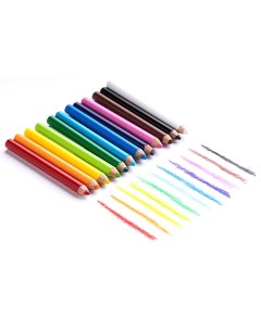 Мини карандаши TT 001W цветные 12 шт в белом пенале Talent toys