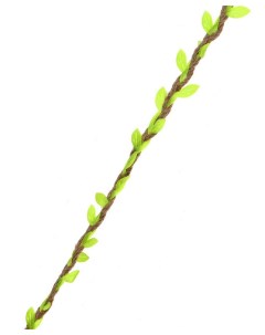 Декоративная веревка с листочками 3м зеленая Inbloom