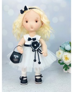 Набор для шитья кукла Бусинка Белый с черным мягкая текстильная щекастик Куклы-домики