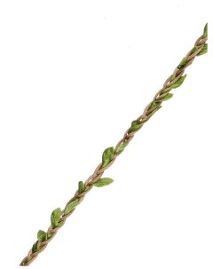 Декоративная веревка с листочками 10м серая Inbloom
