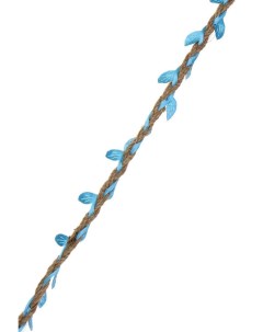 Декоративная веревка с листочками 3м голубая бечевка нейлон Inbloom