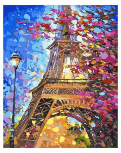 Картина по номерам 40х50 без подрамника Краски весеннего Парижа Вангогвомне