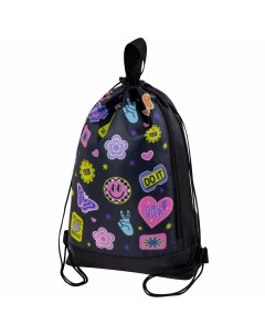 Мешок для обуви сумка для сменки в школу с ручками чехол с карманом на молнии Юнландия