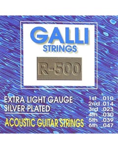 R500 струны для акустической гитары 10 47 Galli