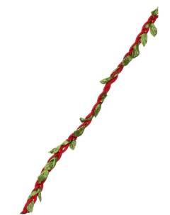 Декоративная аппликация Веревка с листочками 10м серая Inbloom