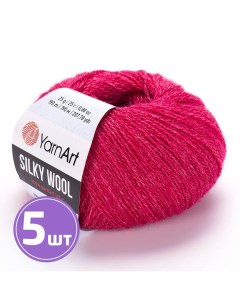 Пряжа Silky Wool 333 меланж красный 5 шт по 25 г Yarnart