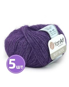 Пряжа Silky Wool 334 меланж фиолетовый 5 шт по 25 г Yarnart