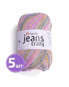Пряжа Jeans Crazy Джинс Крейзи 7211 мультиколор 5 шт по 50 г Yarnart
