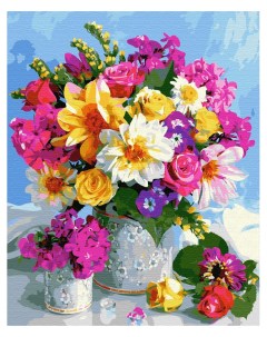 Картина по номерам Цветочная ваза 40х50 на подрамнике Вангогвомне