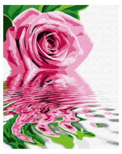 Картина по номерам Отражение розы 40х50 на подрамнике Вангогвомне