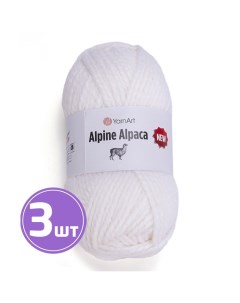 Пряжа Alpine Alpaca New Альпина альпака нью 1440 ультра белый 3 шт по 150 г Yarnart