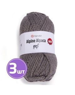 Пряжа Alpine Alpaca New Альпина альпака нью 1438 коричневый 3 шт по 150 г Yarnart