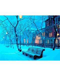 Картина по номерам Зимний бульвар Белоснежка