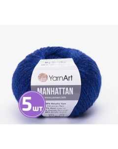 Пряжа Manhattan 914 синий васильковый 5 шт по 50 г Yarnart