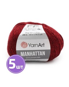 Пряжа Manhattan 913 вишневый красный 5 шт по 50 г Yarnart