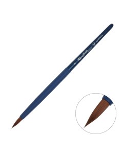 Кисть Roubloff Синтетика коричневая серия Blue round 5 ручка короткая синяя Nobrand