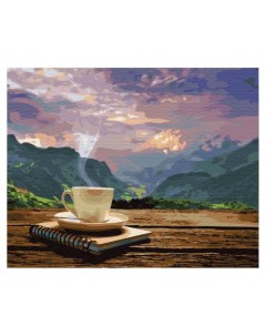 Картина по номерам 40х50 без подрамника Чашка чая в горах Вангогвомне
