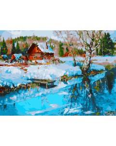 Картина по номерам Таежное зимовье Белоснежка