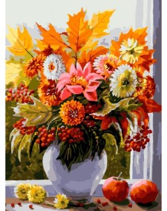 Картина по номерам Осенние цветы Белоснежка
