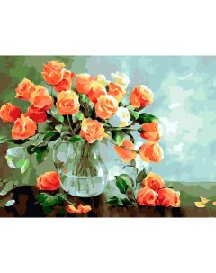 Картина по номерам Садовые розы Белоснежка