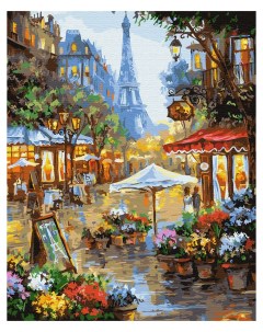 Картина по номерам 40х50 без подрамника Дождь в Париже Вангогвомне